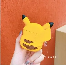Airpods1/2 Щит сумка для наушников гелевый Чехол японский мультфильм Snorlax Покемон go Покемон, монстр покебол Пикачу - Цвет: back of pikachu