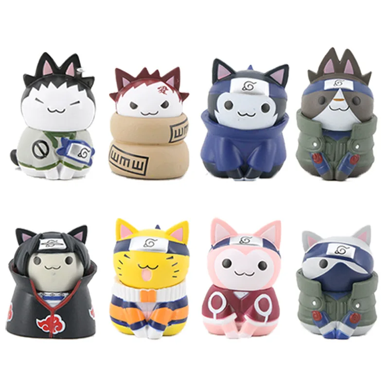 8 моделей Наруто кошка ручная работа милая Q версия Naruto Sasuke Kakashi I Love Luo Haruno Sakura