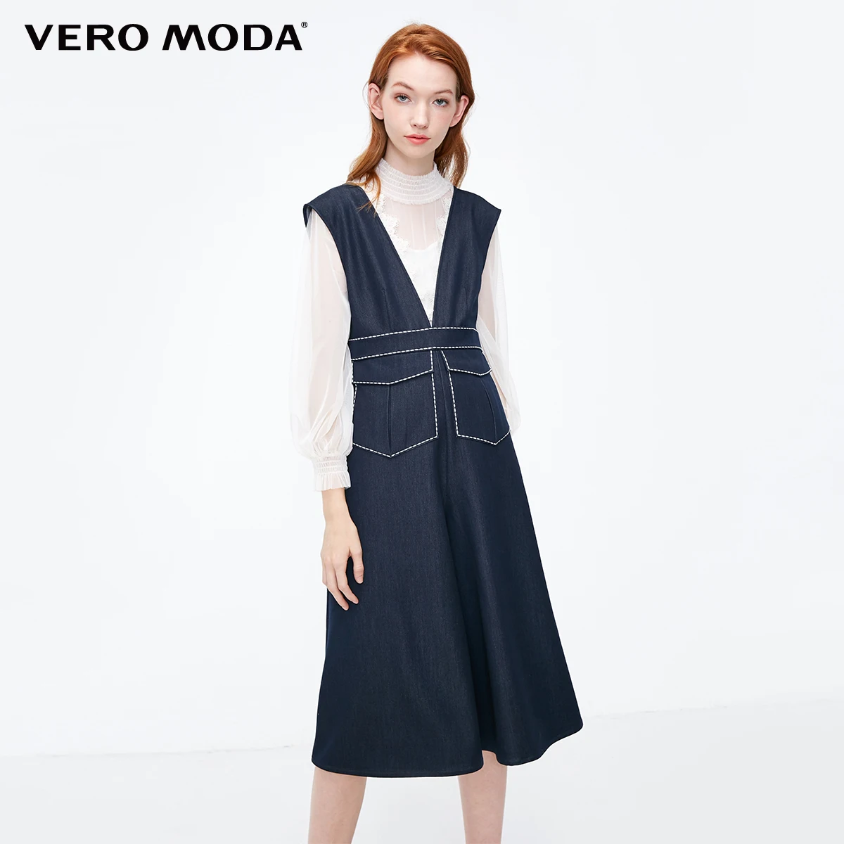 Vero Moda Новые поступления джинсовые комбинезоны с широкими штанинами | 3183D4502 - Цвет: Indigo blue denim