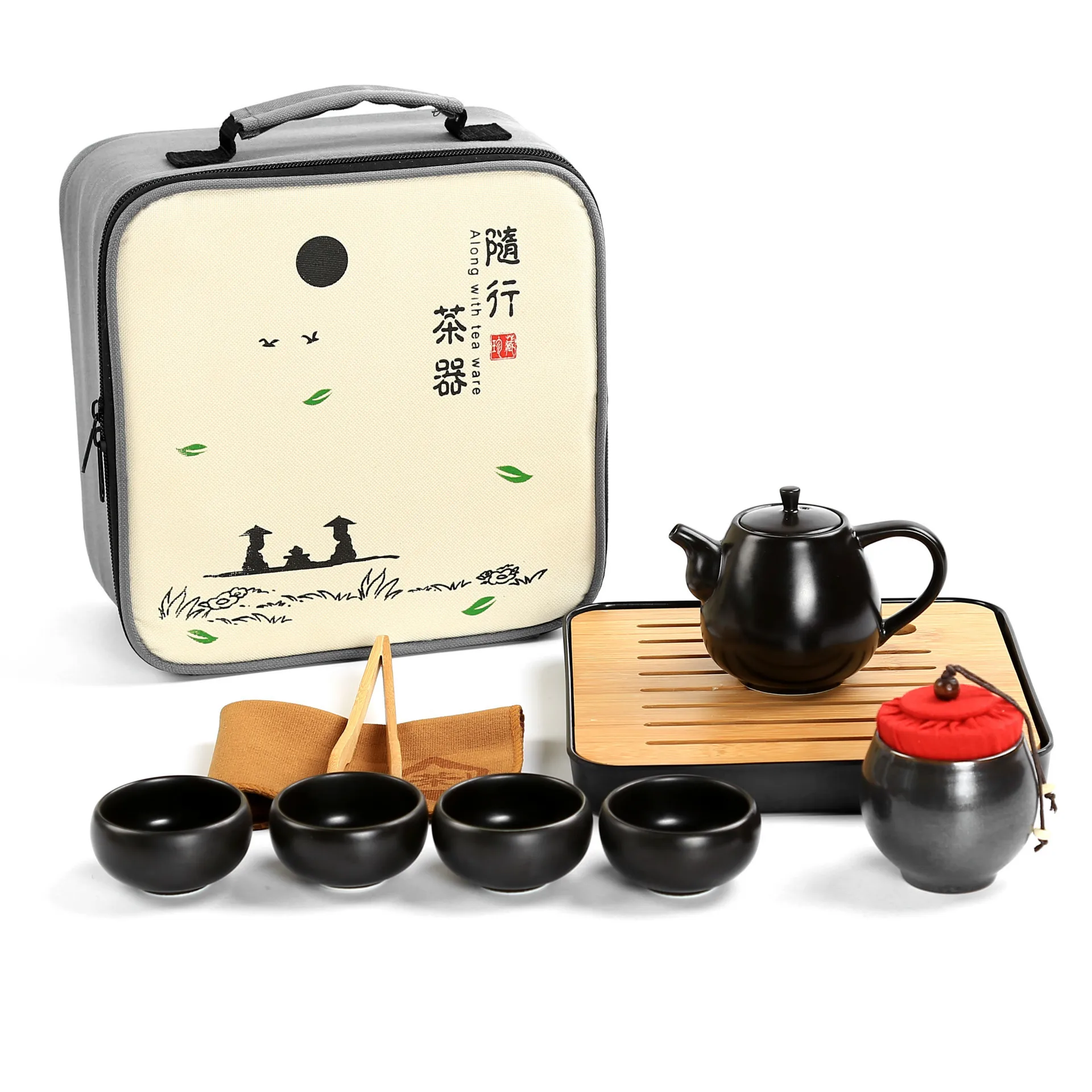  Chinese Travel Tea Set Ceramic Portable Teapot Porcelain Teaset Gaiwan Tea Cups Of Tea Ceremony Tea