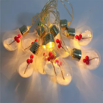 

2m 10 LED Foam Balls Red Berries Bulb Light Christmas Tree Decorations Christmas Decorations for Home New Year 2020 Navidad.