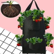 DIY садовый мешок сажалка для клубники горшок из ткани рассада цветов сумки овощной мешок вертикальные кармашки для садовых растений для растений 10 галлонов