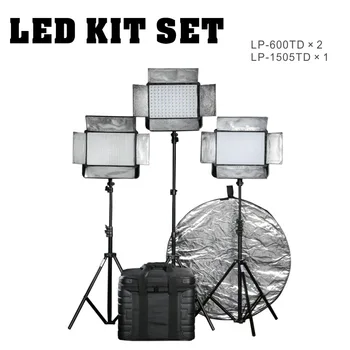 

Falconeyes 36W LED Studio Light With LCD Screen LP-600TD*2+75W Professional Video Light LP-1505TD Photography Equipment Kit Set