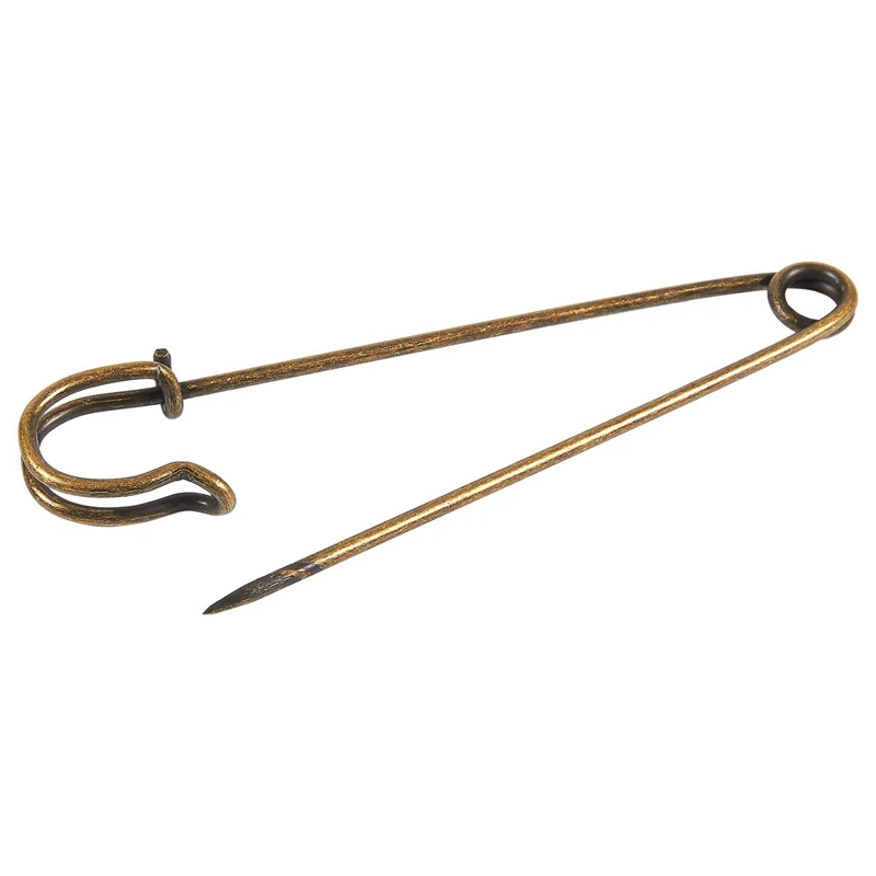 

100-Count Safety Pins - 4-Inch Oversized Safety Pins, Antique Safety Pins for Laundry Bags, Garment Repair, Quilting, Jeans, Ski