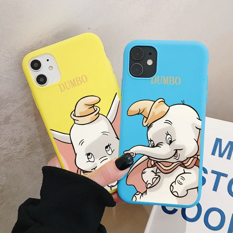 Мультфильм слон Дамбо чехол для телефона для iPhone 11 Pro XR X Xs Max 8 7 6 Plus 6S 5S SE матовый Силиконовый чехол s мягкая задняя крышка