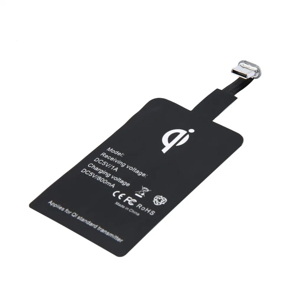 

Qi Wireless Charger Receiver Portable TYPE C Port Lightweight Ultra Thin Charging Adapter Pad Coil Universal for Samsung/iPhone