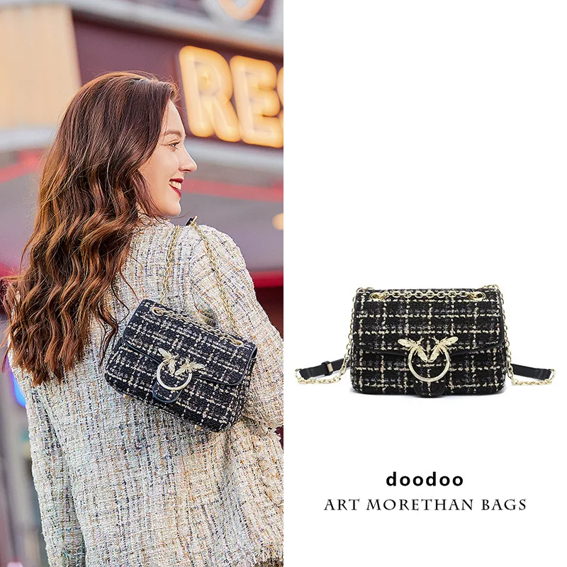 

Bag Women's 2019 New Style Spring Woolen Cloth mi feng bao Versitile Fashion Crossbody Bag