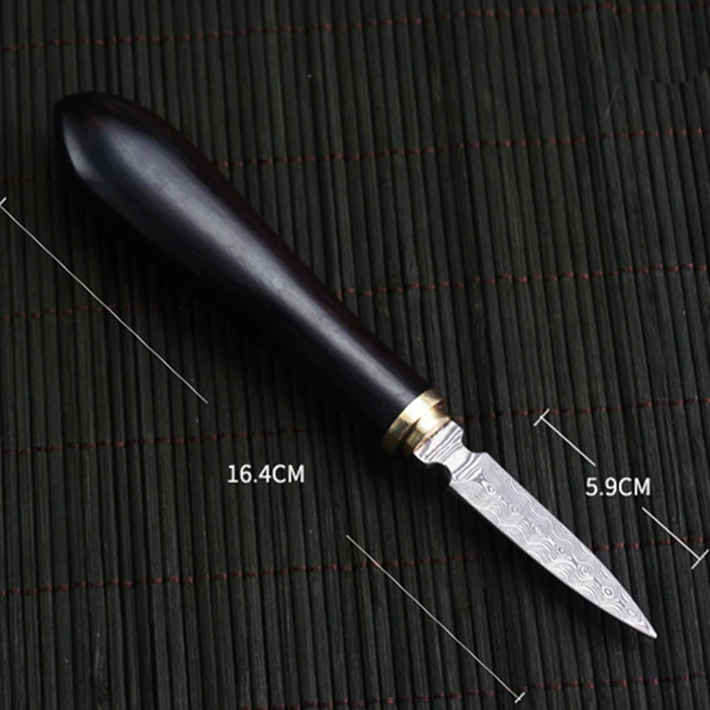 1pcs Tea Knife Stainless Tea Needle Special Tool Ebony Tray Ceremony Utensils Pu Erh Damascus knife Tool