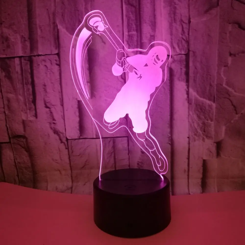 

LED 3D Night Light Major Baseball Sports Ice Crack Base Acrylic Nite Lamp With Touch And Remote Lamps Lights Kids Decoration