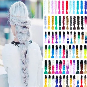 

DIANQI Booming giant braided hair bunches Super fake braided hair bunches braided hair bunches pink gray blue