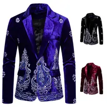 Aliexpress - Men Autumn Winter Burgundy Blue Black Velvet Embroidered Suit Jacket Blazers Business Suit Velvet Embroider Coat Men Cloth