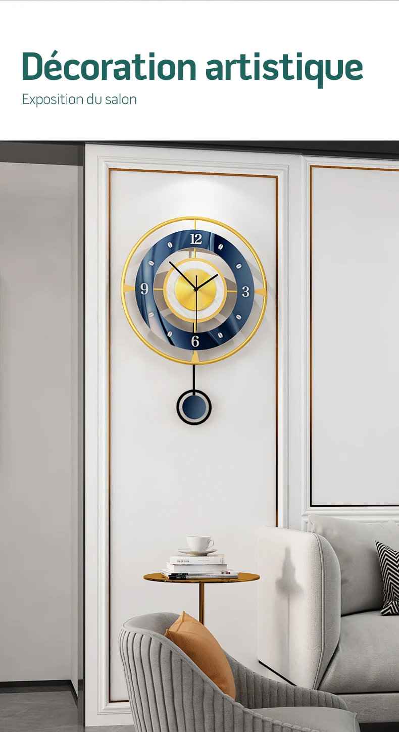 Orza-Horloge design Moderne en métal