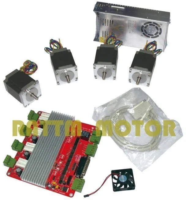 4 NEMA23 270 oz-in stepper motor + 4 axis CNC cont...