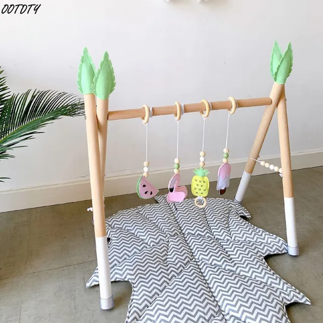 Nordic Style Baby Play Gym Wooden Baby Gym Activity Sensory Develop Play Game Fitness Frame Rack