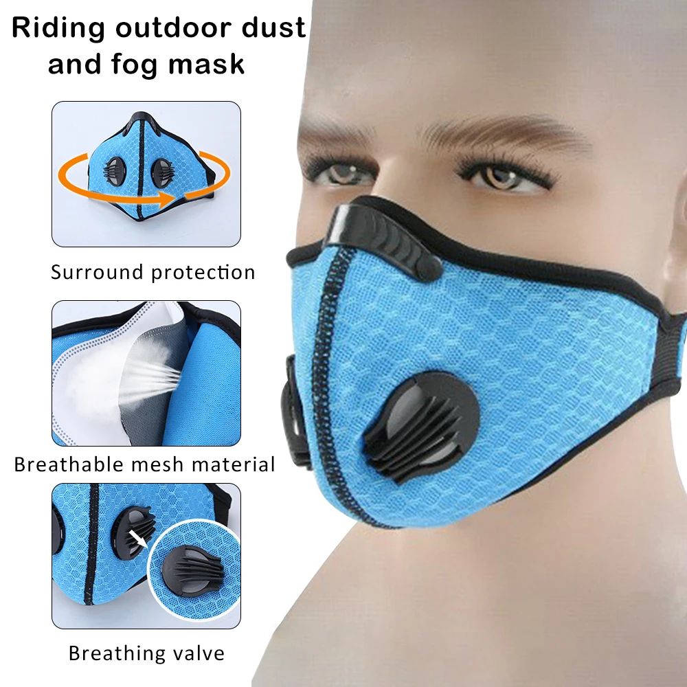 

Cycling Face Mask Dust-proof Mesh Mouth Masks Protection Outdoor Face Mask Dustproof Breathing Respirator Sportswear Accessories