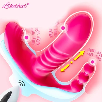 Telescopic Vibrator for Women Panties Anal Beads Butt Plug Vagina Female Dildo Vibrators Sexy Sex Toys For Couple Adult 18 Woman 6