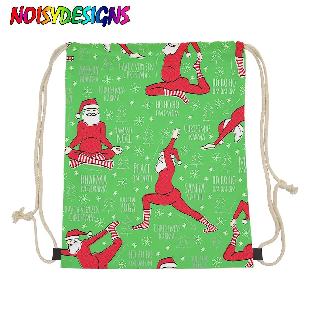 Бесшумный дизайн Dashing олень печати Drawstring сумка для мужчин Рождество рюкзак на веревках Путешествия Школьные сумки Bolsos Mujer на заказ - Цвет: LMYD5013Z3