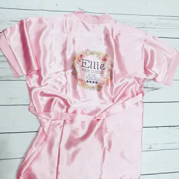 

Bridal Party flower girl Robe Custom name Floral Bridesmaid bathrobe Personalized brithday Gifts dressing gowns bachelorette