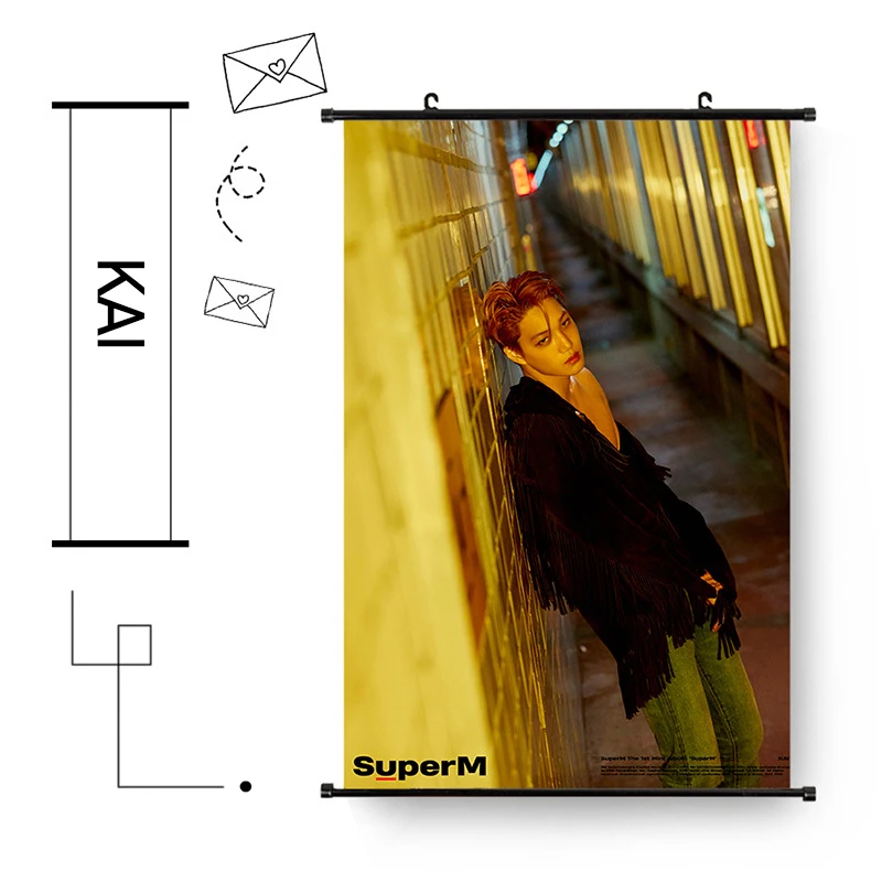 Модный Kpop SuperM первый мини-альбом вешается на стену K-pop SuperM MARK BAEKHYUN плакат фотографии фанатов коллекции - Цвет: KAI