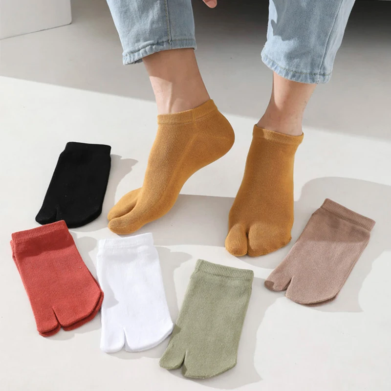 6 Kleuren Unisex Twee Teen Sokken Effen Kleur Kousen Split Tabi Sokken Mode Japanse Klompen Sokken Sandaal Flip Flop