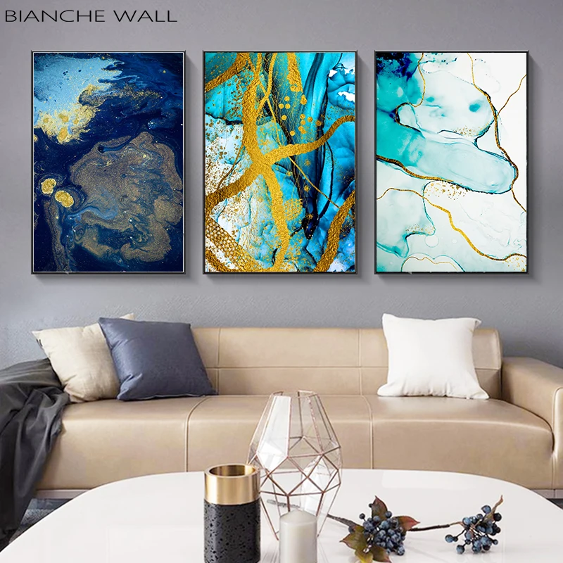 

Scandinavian Style Marble Fluid Texture Abstract Poster Wall Art Canvas Print Painting Nordic Style Modern Living Room Decor