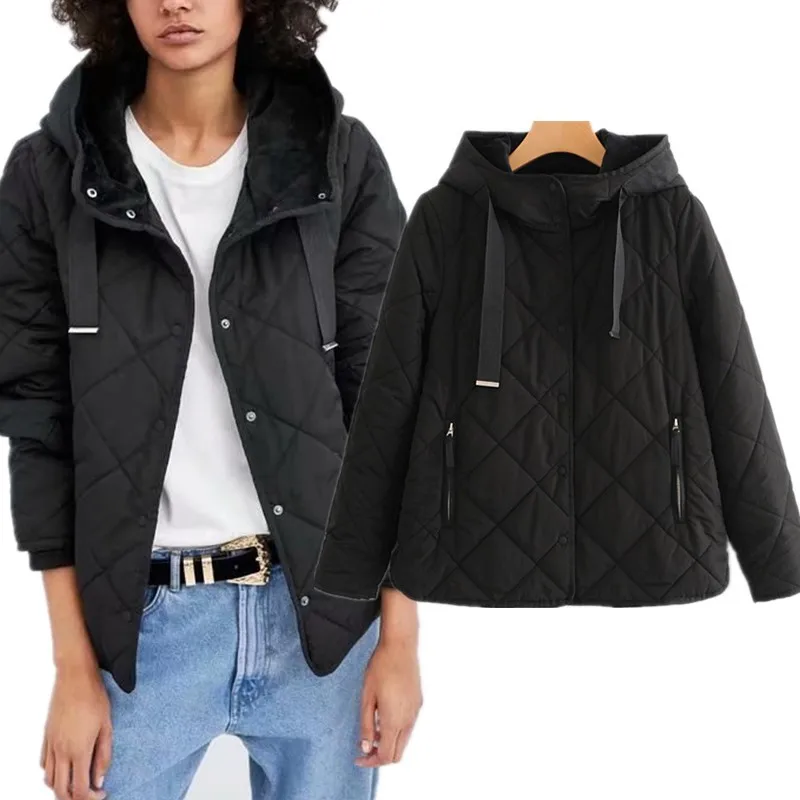 

Autumn New Style Europe And America WOMEN'S Dress-Style Solid Color Pattern Joint Loose Cotton Overcoat W2318