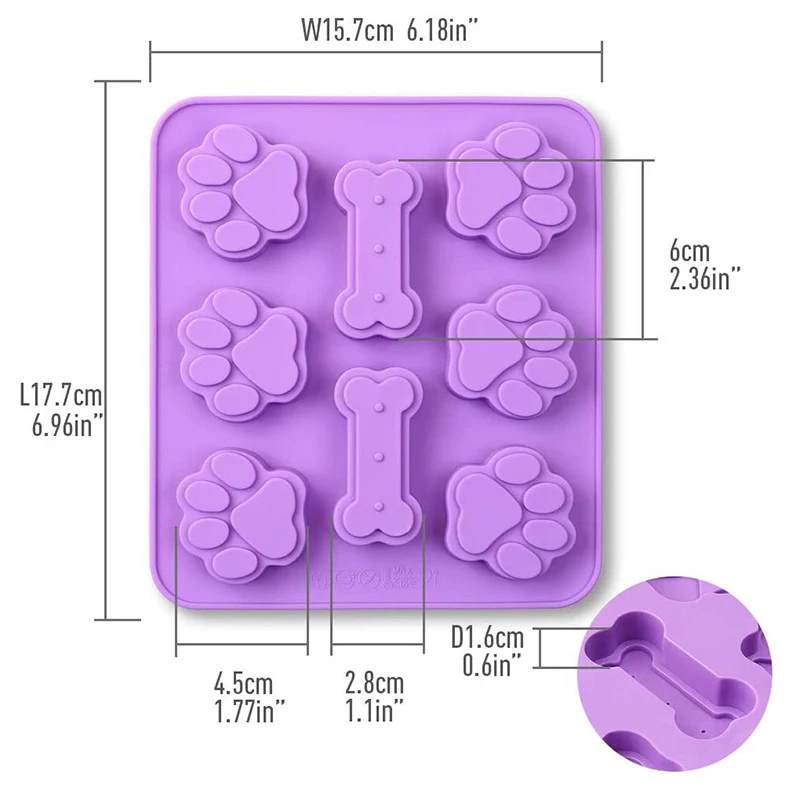 Dog/Cat Paw Mold Silicone Dog/Cat Paw Shape Dog/Cat Paw Ice Cube Tray  Silicone Wax Melt Molds Chocolate Candy Baking Molds, Non-Stick Chocolate  Soap