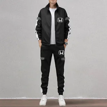 

Honda New Men Brand Sportswear Fashion Sets Zipper Sporting Hoodies Pants Sets casual Outwear sports men Delicate Handsome Suits