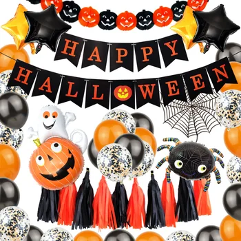 

Halloween Party Decor Happy Halloween Banner Garland Balloons Set Horro Witch Pumpkin Party Ghost Festival Party Supplies