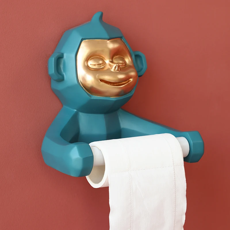 Poopy Toilet Paperresin Monkey Toilet Paper Holder - Waterproof Wall  Mounted Roll Rack