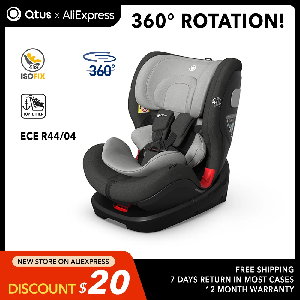 Qtus Q22 ARES Baby Safty Car Seat - Comfotable with Buffering Cushion&ampAsorbing EVA Pad&ampC-Stracture From New Born to 36KG | Мать и
