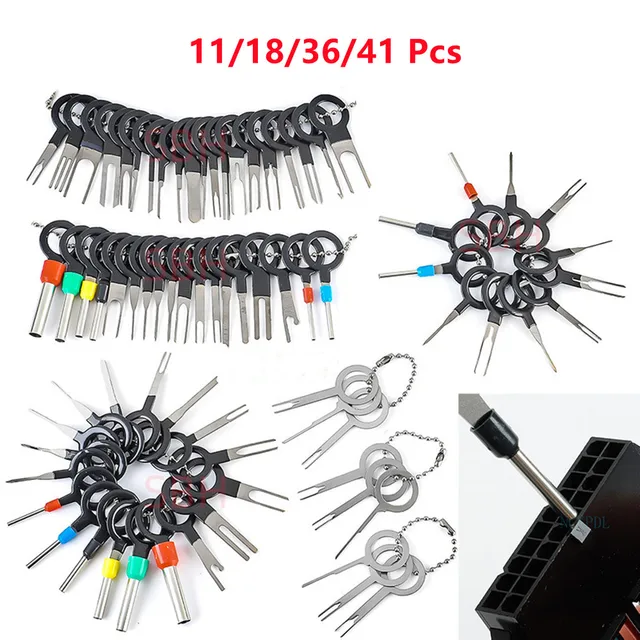 11/18/36/41pcs Car Terminal Removal Tool Wire Plug Connector Extractor Puller Release Pin Extractor Kit For Car Plug Repair Tool 1