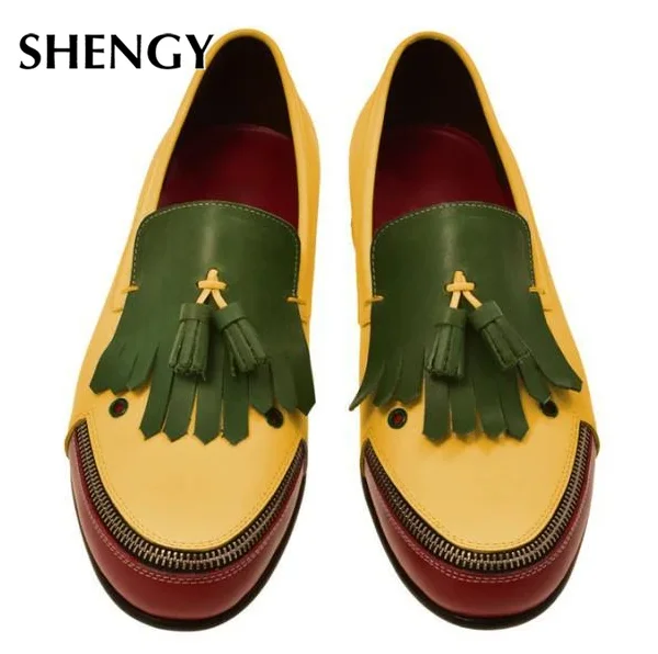 2020 SHENGY Men Joker Loafers Slip on Casual Shoes Dress Shoes Brogue Shoes Spring Vintage Classic Male Casual Dropshipping