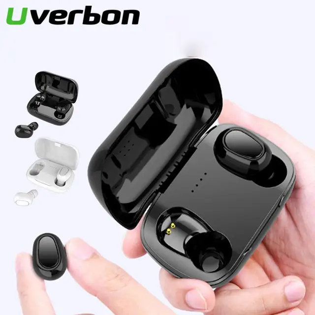 US $5.50 L21 TWS Wireless Bluetooth Earphone 5.0 Button Control Earbuds With Mic Noise Cancelling 350mAh Pow