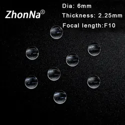 Diameter 6mm High Quality Laser Focus Lens F10 Focal Length Condenser Lens Cutting Machine Aspheric Glass Laser Module Lens DIY