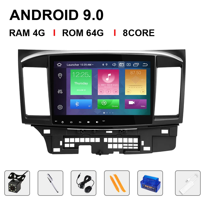 64ROM Carplay OBDCam Ips DSP 4G Ram 10,1 inchAndroid 9 автомобильный Радио плеер для MITSUBISHI LANCER 2DIN gps Радио Видео 2007- 9 x Mutlimedia стерео - Цвет: 64ROM Carplay OBDCam