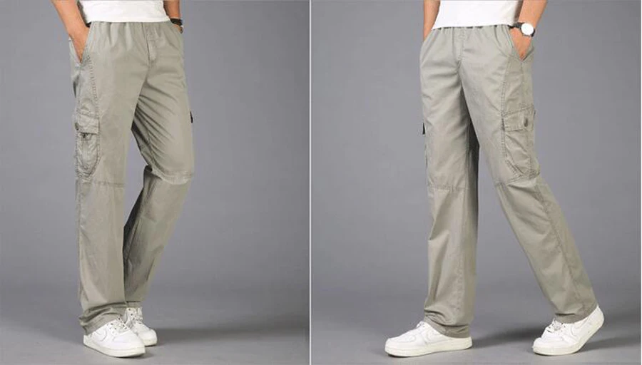 Популярные летние мужские брюки карго vogueluse тонкие спортивные брюки Pantalon Hombre мужские военные прямые брюки плюс размер L-6XL