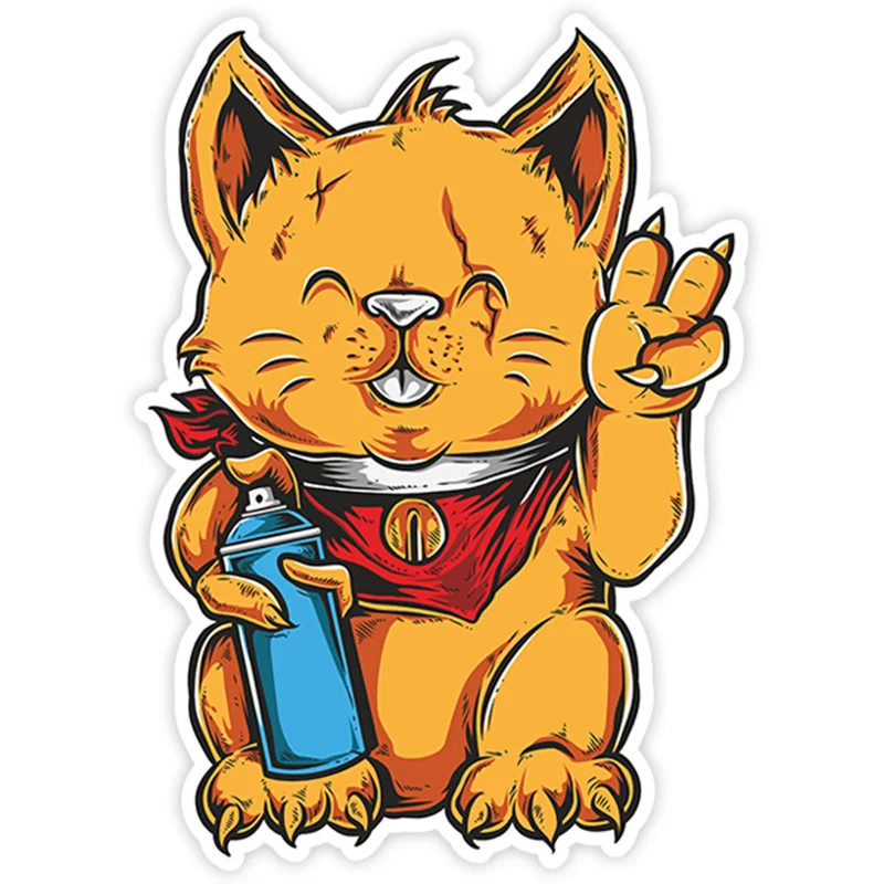 

S40251# Various Sizes PVC Decal Graffiti Cat Car Sticker Waterproof on Bumper Rear Window Laptop Refrigerator Toilet