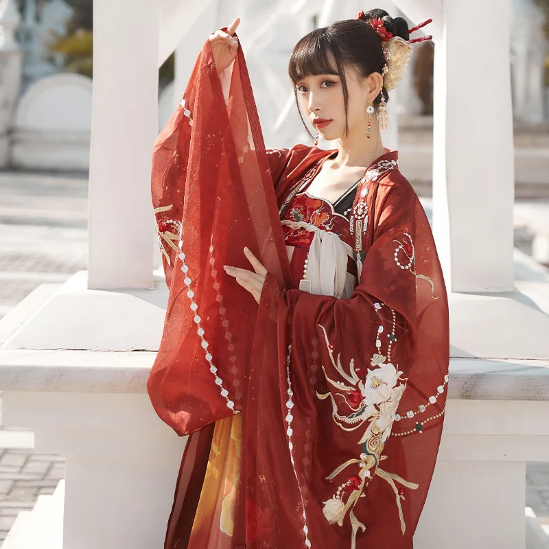 

son [] focal bone in the peony - silver joint paragraph hanfu female coat sleeve unlined upper garment printing