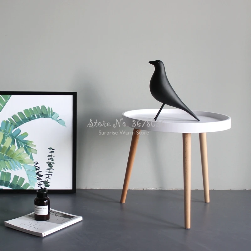 Dia 50cm Small Round Table Bedroom Living Room Modern Coffee Table Sofa
Side Wooden Legs Sofa Corner Table Desk Home Furniture