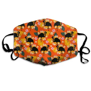 

Tropical Pattern With Sunset And Flamingos Washable Reusable Mask, Cotton Anti Dust Half Face Mouth Mask For Kids Teens Men