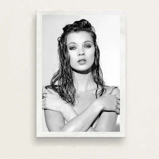 Kate Moss супер модель звезда Мода сексуальная B& W искусство холст живопись плакат настенный домашний декор - Цвет: 12
