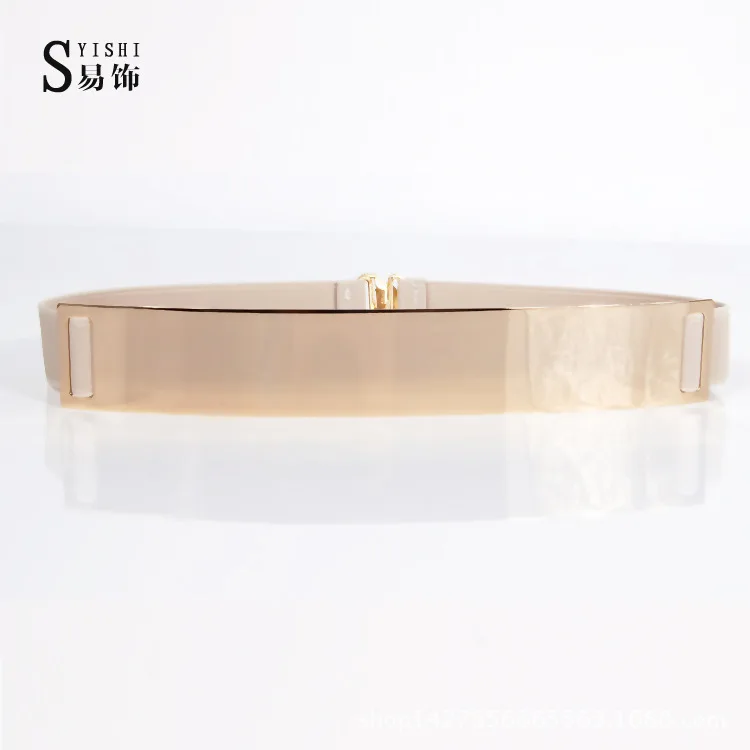 Hot Designer Belts for Woman Gold Silver Brand Belt Classy Elastic ceinture femme 5 color belt ladies Apparel Accessory - Цвет: Khaki