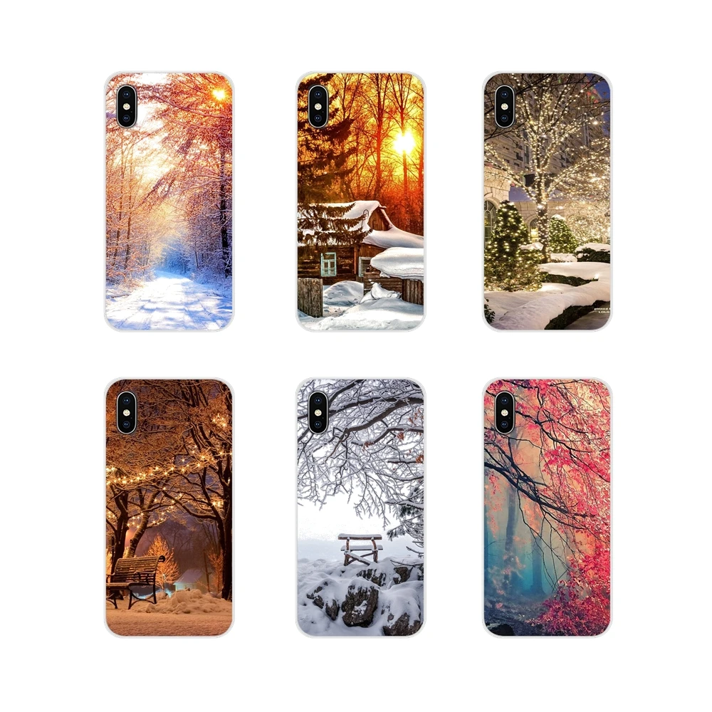 Soft Transparent Shell Cover Landscape Winter Light Snow For Samsung A10 A30 A40 A50 A60 A70 Galaxy S2 Note 2 3 Grand Core Prime | Мобильные