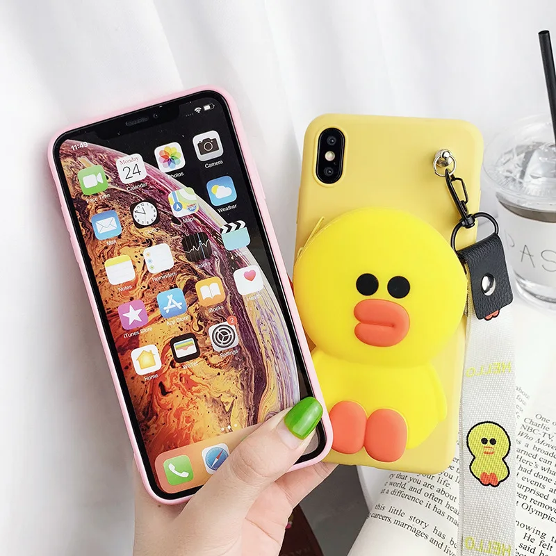 Мягкий силиконовый мультяшный персонаж милый кошелек для монет для samsung/A5/A6/A8plus/A6plus/A9/A920/A9S/A750/A7/A82018/A20/A30/A40/A50/A70/note10plus