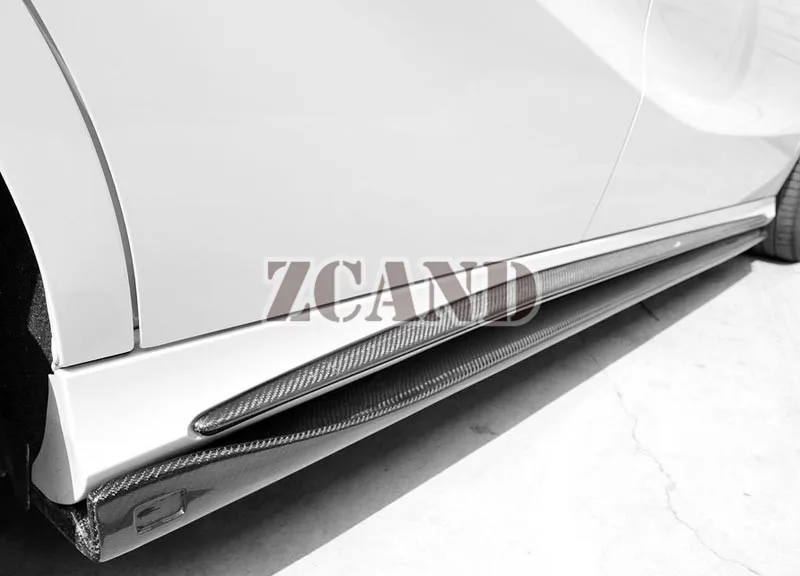 Реальные углеродного волокна боковые юбки 1 пара для Mercedes Benz W117 CLA250 Amg Pakage CLA45 2014UP