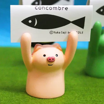 

Office Message Holder Stable School Animal Shape Desk Top With Base Lovely Resin Standing Decorative Home Durable Photo Clip