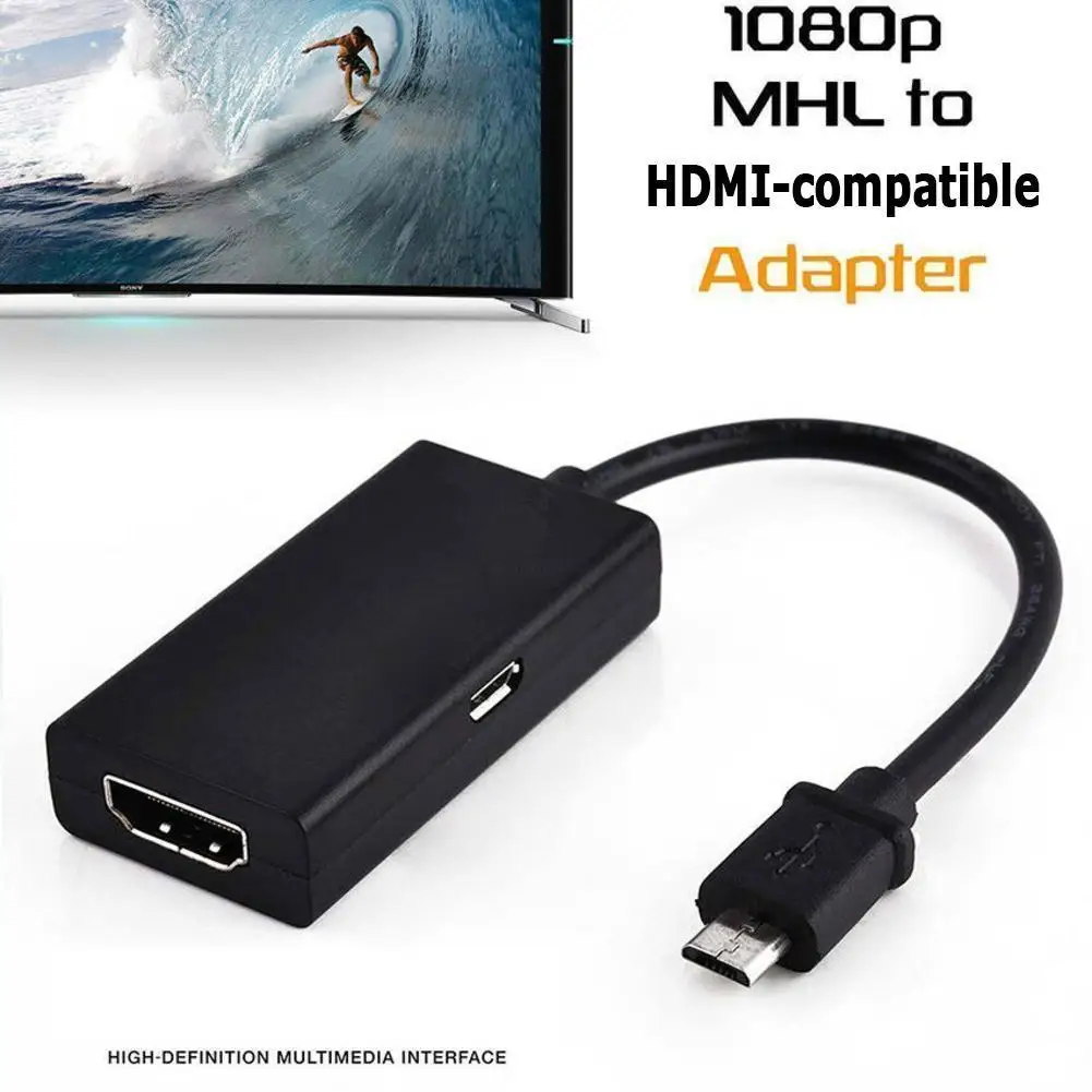 Adaptateur Micro USB 2.0 MHL vers HDMI, câble compatible HD 1080P