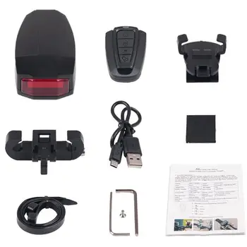 

Bike Wireless Remote Control Burglar Alarm Tail Light Usb Rechargeable Led Bicycle Taillights Cycling Safey Warn Rear Lamp