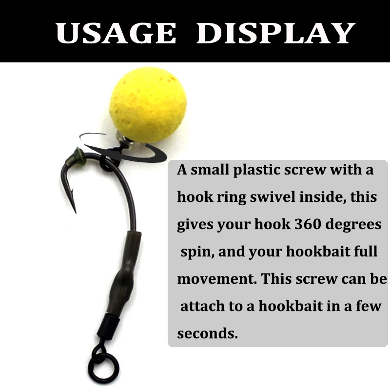 Vis à Bouillie Pivotante D-Rig Chod Rig Pour Montages Carpe, Pop-up, Lot De 2
